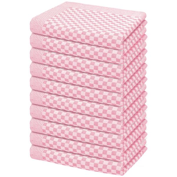 20er-Set Grubentücher rosa - Optimale Saugkraft & hygienische Reinigung für Küche & Haushalt - 100% Baumwolle Zwirn-Qualität 50x70 cm OEKO-TEX Standard 100