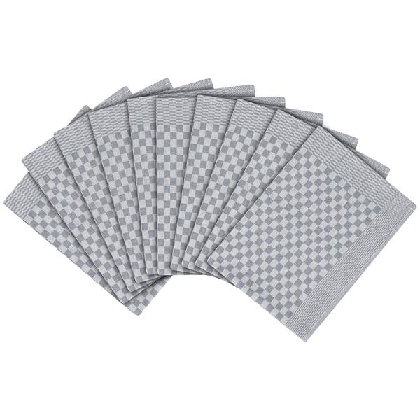 20er Set Premium Grubentücher: grau, 50x70cm, 100% Baumwolle (210g/m²)-OEKO-TEX, streifenfrei & flusenfrei – Hochwertige Tücher für Küche & Haushalt