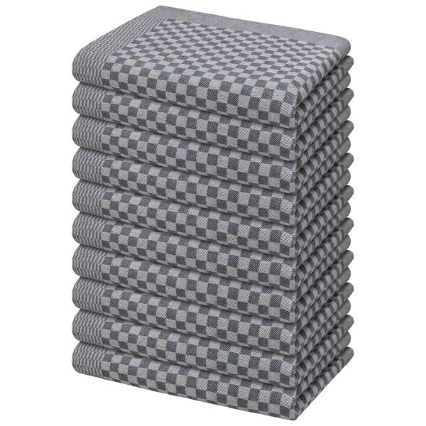 Praktisches 10er-Set Grubentücher – saugstarke & strapazierfähige Geschirrtücher 50x70 cm, schwarz, langlebig, fusselfrei & ideal für Küche & Haushalt