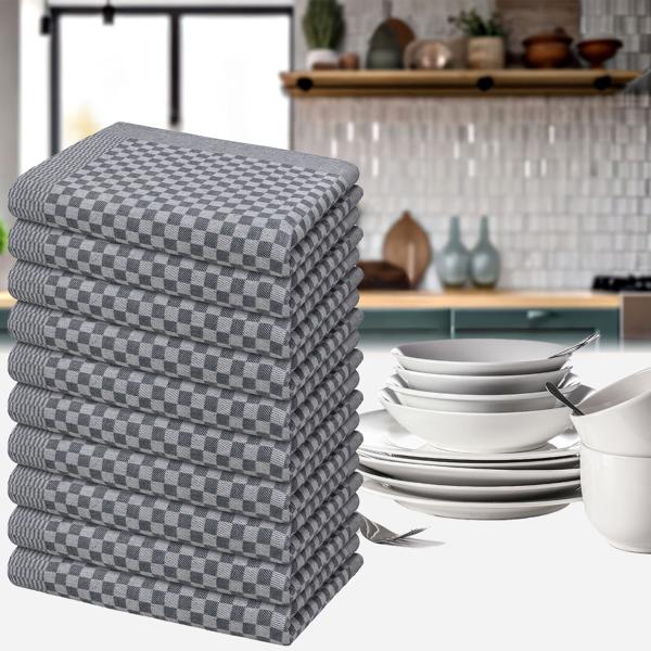 Praktisches 10er-Set Grubentücher – saugstarke & strapazierfähige Geschirrtücher 50x70 cm, schwarz, langlebig, fusselfrei & ideal für Küche & Haushalt