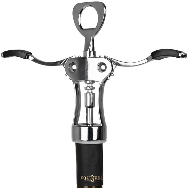 Korkenzieher mit Flaschenöffner - Eleganter Flügelkorkenzieher - Müheloses Öffnen von Weinflaschen - Integrierter Bier- & Limonadenöffner - 100x40x230mm