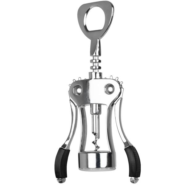 Korkenzieher mit Flaschenöffner - Eleganter Flügelkorkenzieher - Müheloses Öffnen von Weinflaschen - Integrierter Bier- & Limonadenöffner - 100x40x230mm