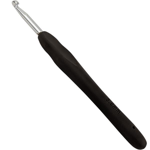 Häkelnadel 5mm - Ergonomischer Griff für Schals, Tiere & Kleidung - 14 cm Länge - Aluminium-Metall & Kunststoff - Für Anfänger & Fortgeschrittene