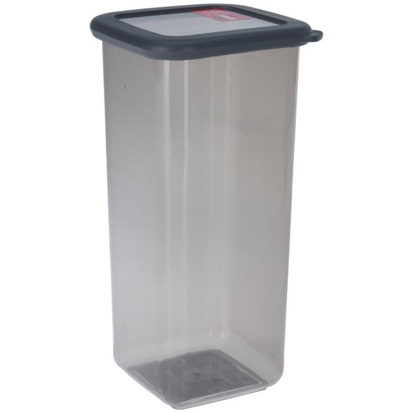 Vorratsdose mit Deckel - transparent grau Frischhaltebox 1600ml - luftdicht & mottenfrei für Müsli, Nudeln, Reis - Polypropylen 110x225x110mm