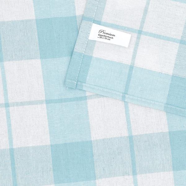 8er-Set Geschirrtücher Aqua - 100% Baumwolle 70x50 cm - Premium Qualität streifenfreie Reinigung - waschbar bis 95°C - OEKO-TEX Standard 100