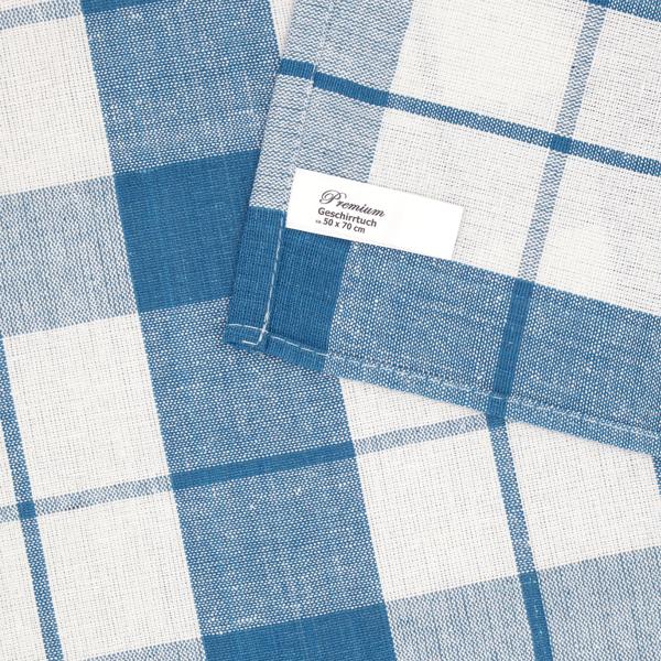 4er-Set Geschirrtücher Petrol-Blau/Weiss kariert - 100% Baumwolle, OEKO-TEX Standard 100 - Hygienisch waschbar bis 95 °C, 70x50 cm, 200 g/m²