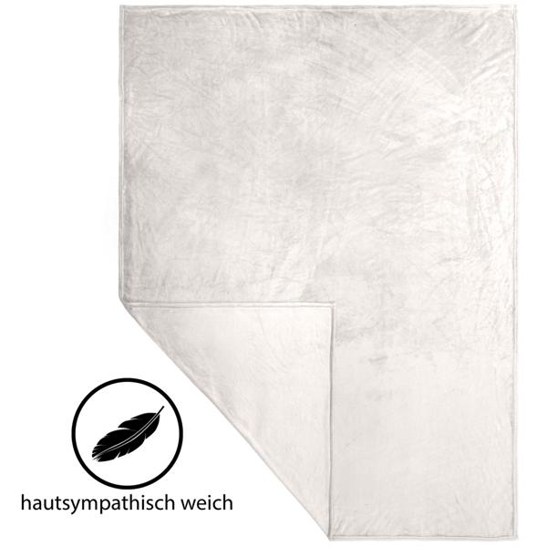 Kuscheldecke M Beige 150x200 cm - Weich anschmiegsam hautsympathisch OEKO-TEX 100 zertifiziert - Polyester Microfaser Hochflor-Flausch atmungsaktiv
