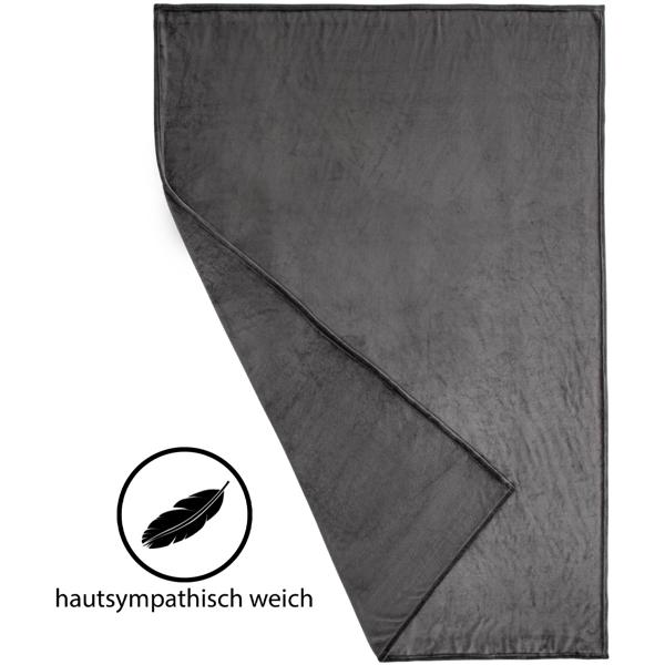 Kuscheldecke Anthrazit 150x200cm - Weich, atmungsaktiv & strapazierfähig - OEKO-TEX Standard 100 Polyester Microfaser - Für ganzjähriges Wellness-Gefühl
