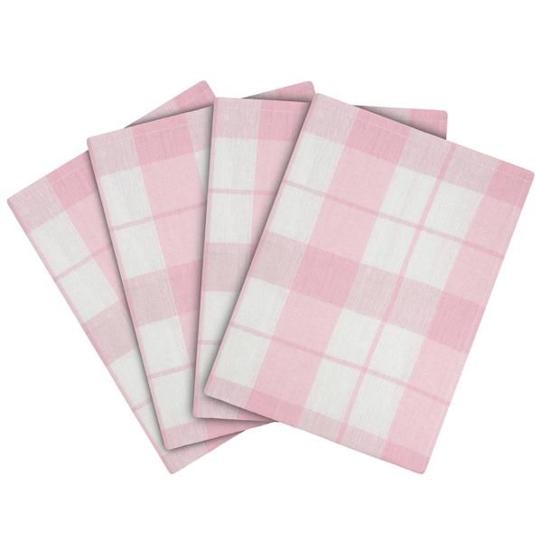 4er-Set Geschirrtücher Rosé - 100% Premium Baumwolle & ÖKO-TEX Standard 100 - Hygienisch waschbar bis 95°C - 70x50 cm, 200g/m²