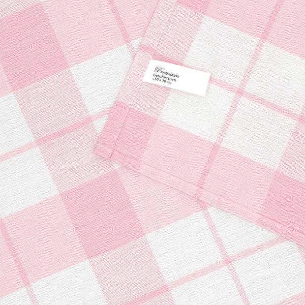 4er-Set Geschirrtücher Rosé - 100% Premium Baumwolle & ÖKO-TEX Standard 100 - Hygienisch waschbar bis 95°C - 70x50 cm, 200g/m²