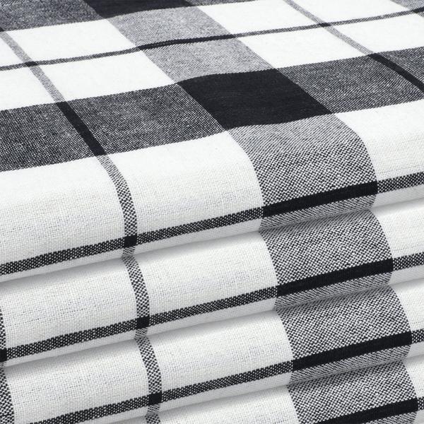 4er-Set Geschirrtücher – Premium Qualität 100% Baumwolle – Hygienisch waschbar bis 95 °C – Schwarz/Weiss kariert, je 70x50 cm, OEKO-TEX