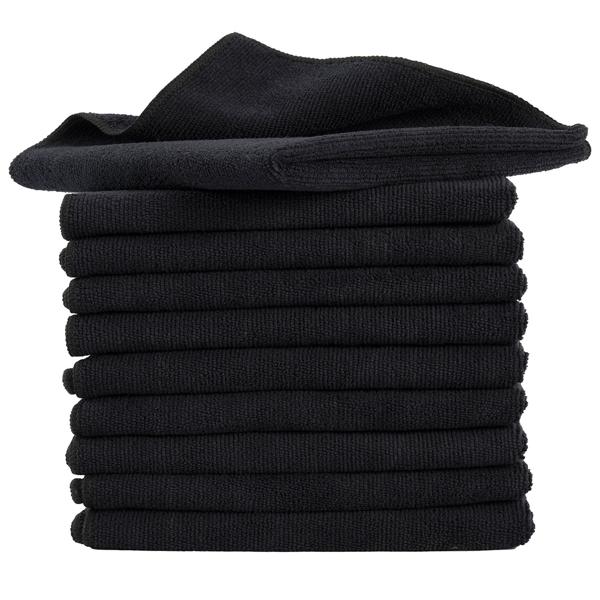 10er-Set Mikrofaser-Putztücher – fusselfrei, saugstark & strapazierfähig, 40 x 40 cm, schwarz, ideal für Haushalt, Auto & Küche