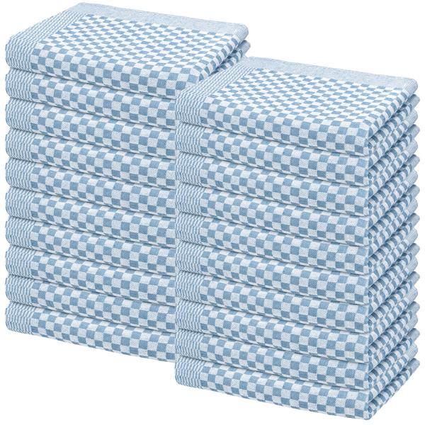 20er-Set Grubentücher hellblau - Hygienisch, streifenfrei & saugstark - 50x70 cm, 100% Baumwolle, 95°C waschbar, OEKO-TEX 100