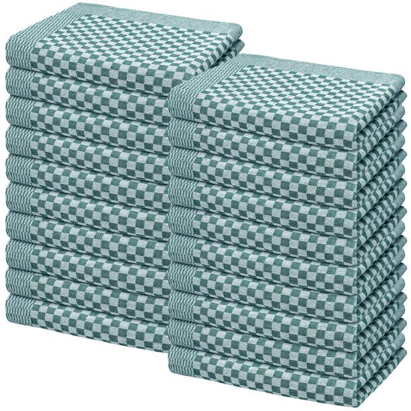 20er Set Premium Grubentücher: petrol, 50x70cm, 100% Baumwolle (210g/m²)-OEKO-TEX, streifenfrei & flusenfrei – Hochwertige Tücher für Küche & Haushalt