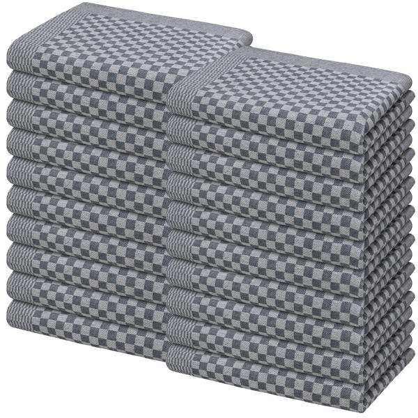 Praktisches 20er-Set Grubentücher – saugstarke & strapazierfähige Geschirrtücher 50x70 cm, schwarz, langlebig, fusselfrei & ideal für Küche & Haushalt
