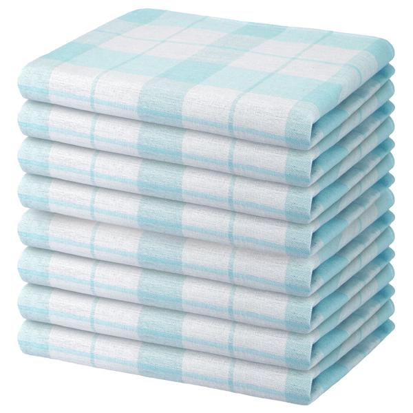 8er-Set Geschirrtücher Aqua - 100% Baumwolle 70x50 cm - Premium Qualität streifenfreie Reinigung - waschbar bis 95°C - OEKO-TEX Standard 100