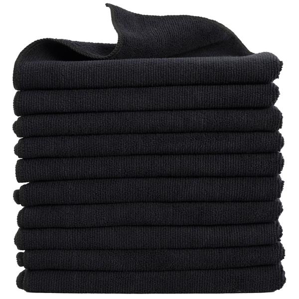 20er-Set Mikrofaser-Putztücher – fusselfrei, saugstark & strapazierfähig, 40 x 40 cm, schwarz, ideal für Haushalt, Auto & Küche