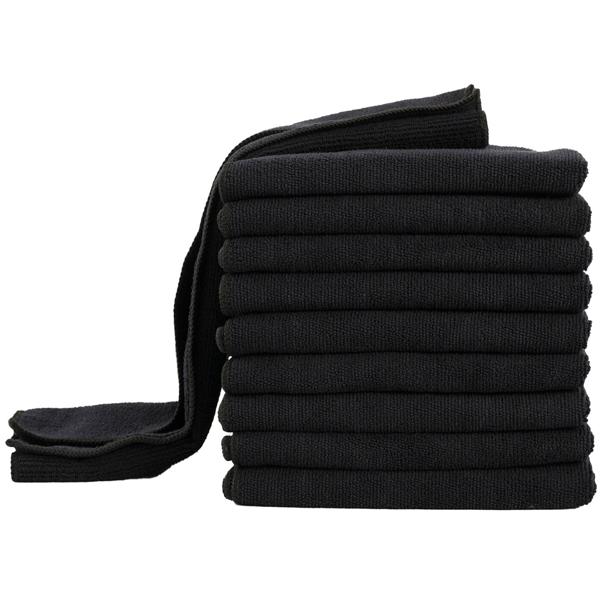 20er-Set Mikrofaser-Putztücher – fusselfrei, saugstark & strapazierfähig, 40 x 40 cm, schwarz, ideal für Haushalt, Auto & Küche