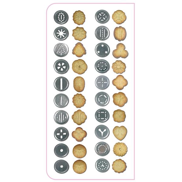 Gebäckpresse Edelstahl Aluminium - Vielseitig Backen, Verzieren, Garnieren - 20 Formscheiben, 4 Spritzaufsätze - Einfache Bedienung & Reinigung