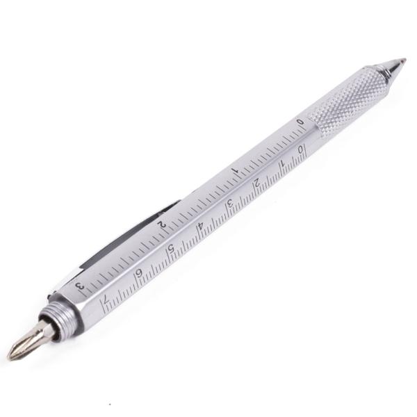 Multifunktions-Kugelschreiber 4-in-1 - für Handwerker & Heimwerker mit Wasserwaage, Lineal & Radiergummi - Präzises Arbeiten in Werkstatt & Zuhause