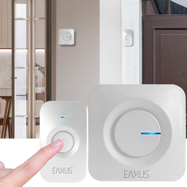 Funk-Türklingel mit LED-Signal – 200 m Reichweite, 5 Lautstärkestufen & einfache Installation – 52 Melodien, IP56 & ideal für Haus, Wohnung & Garten