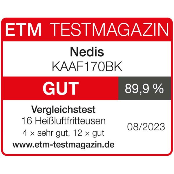 Digitale XL Heissluftfritteuse, 7,2 l für 4-8 Portionen, Touchscreen, Timer, 1800 W, bis 200°C, Air Fryer mit 8 Kochprogrammen, Grillen, Backen, Braten
