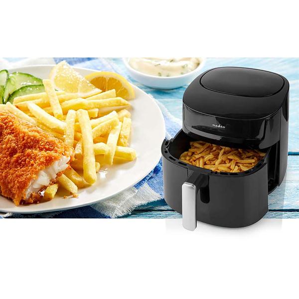 Digitale XL Heissluftfritteuse, 7,2 l für 4-8 Portionen, Touchscreen, Timer, 1800 W, bis 200°C, Air Fryer mit 8 Kochprogrammen, Grillen, Backen, Braten