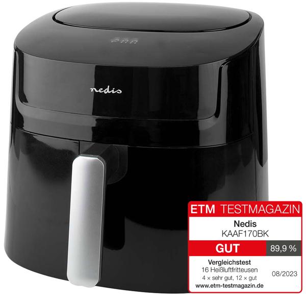 Digitale XL Heissluftfritteuse, 7,2 l für 4-8 Portionen, Touchscreen, Timer, 1800 W, bis 200°C, Air Fryer mit 8 Kochprogrammen, Grillen, Backen, Braten