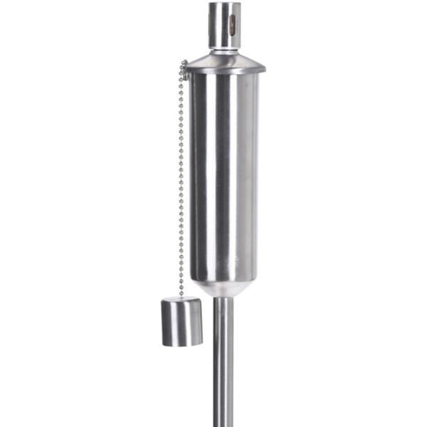 Öl-Gartenfackel Edelstahl 115cm - Mit Sicherheitskappe & Glasfaserdocht - Wetterfest, langlebig - Für Garten, Terrasse, Balkon & Partys