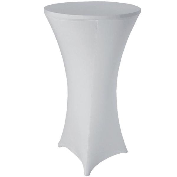 Elegante Stehtischhusse weiss Stretch Ø 80cm, bis H 110cm - Perfekte Passform für Event, Hochzeit, Party - stilvolles Ambiente