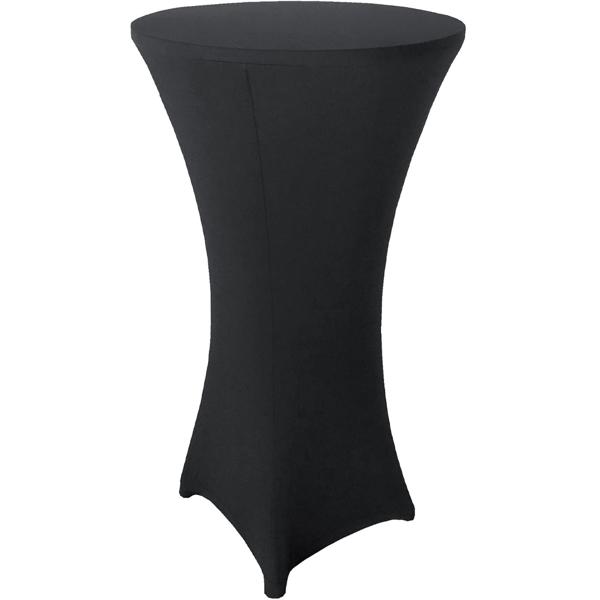 Stehtischhusse schwarz für Tische bis 110cm - Ø 80cm - Elastisch - Nahezu falten- & knitterfrei - Pflegeleicht waschbar - Für Empfänge, Partys & Outdoor