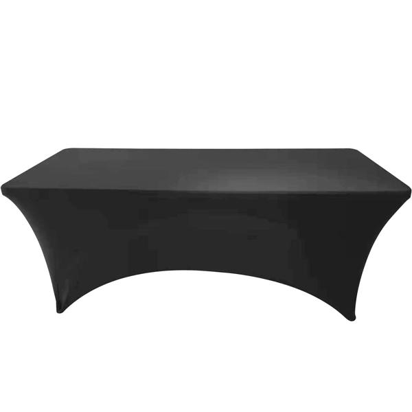 Tischhusse schwarz 180x75x74cm - Elastisch, pflegeleicht & faltenfrei - 90% Polyester/10% Elasthan - Waschbar 40°C - Innen/Aussen