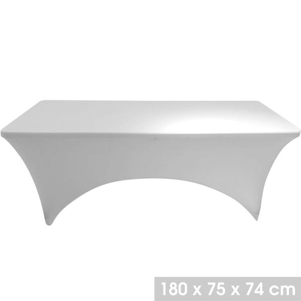 Tischhusse Weiss für Tische - Elastisch, Pflegeleicht & Knitterfrei für Hochzeiten, Empfänge, Gartenfeste - 90% Polyester, 10% Elasthan - Waschbar 40°C
