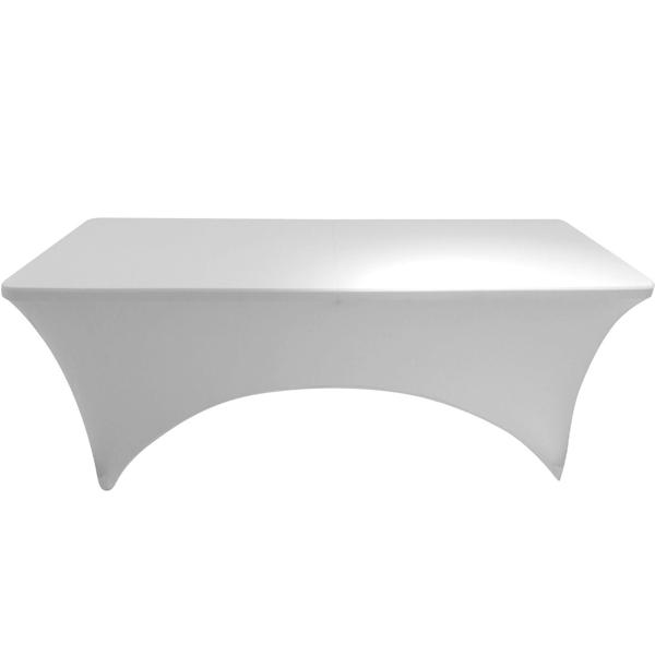 Tischhusse Weiss für Tische - Elastisch, Pflegeleicht & Knitterfrei für Hochzeiten, Empfänge, Gartenfeste - 90% Polyester, 10% Elasthan - Waschbar 40°C