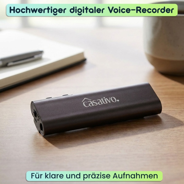 Hochwertiger digitaler Voice-Recorder mit Geräuschaktivierung – ideal für Interviews, Meetings & Sprachaufnahmen, lange Aufnahmezeit bis 90 h