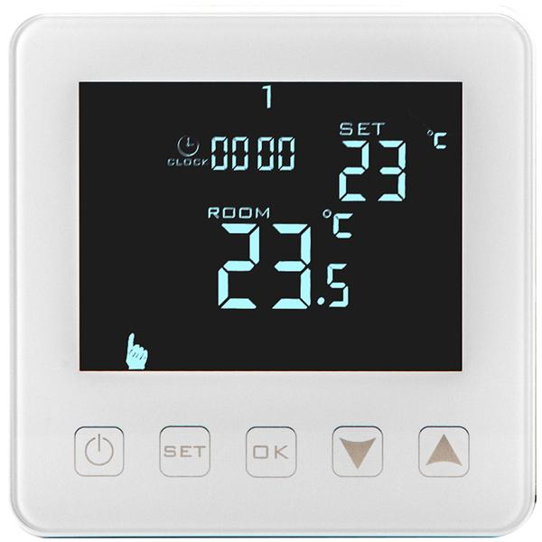 4er-Set Wandthermostat für Fussbodenheizung - Programmierbar mit Touch-Tasten, LCD-Display & Urlaubsmodus - Frostschutz-Automatik, 230V