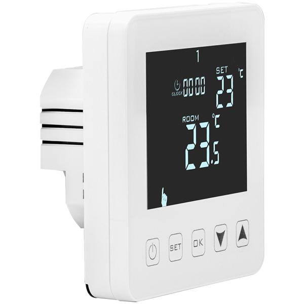 4er-Set Wandthermostat für Fussbodenheizung - Programmierbar mit Touch-Tasten, LCD-Display & Urlaubsmodus - Frostschutz-Automatik, 230V