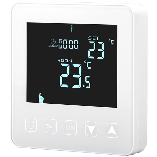 4er-Set Wandthermostat für Fussbodenheizung - Programmierbar mit Touch-Tasten, LCD-Display & Urlaubsmodus - Frostschutz-Automatik, 230V