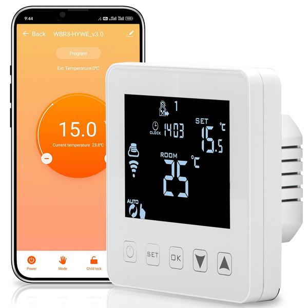 Intelligentes WLAN-Thermostat Unterputz für Fussbodenheizung: App-, Sprach- & Touch-Steuerung, Siri/Alexa/GA – Komfortabel & energieeffizient