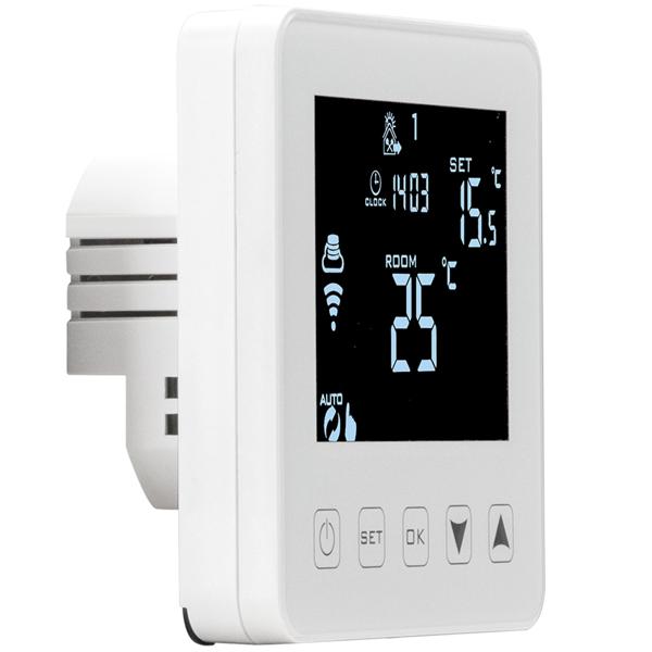 2er-Set WLAN-Thermostat für Fussbodenheizung - App-Steuerung, Siri, Alexa, GA - Frostschutz, 2 Sensoren, LCD-Display, 5-35°C, 230V, Unterputz