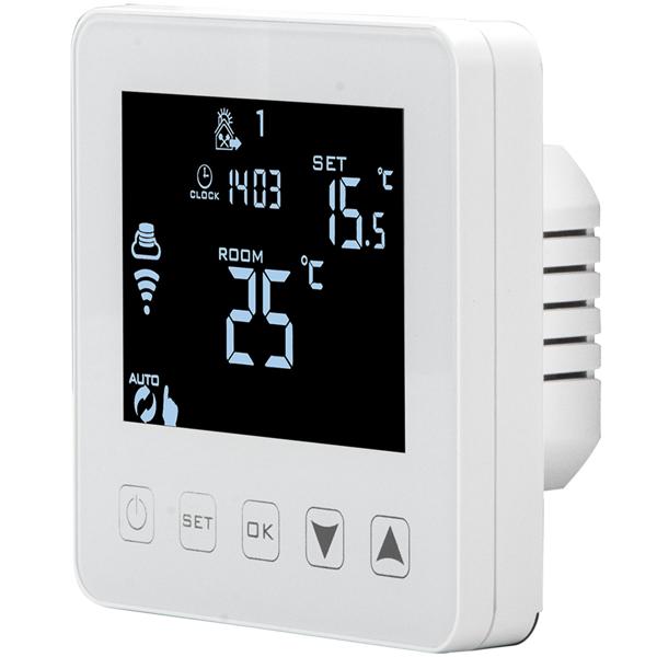 2er-Set WLAN-Thermostat für Fussbodenheizung - App-Steuerung, Siri, Alexa, GA - Frostschutz, 2 Sensoren, LCD-Display, 5-35°C, 230V, Unterputz