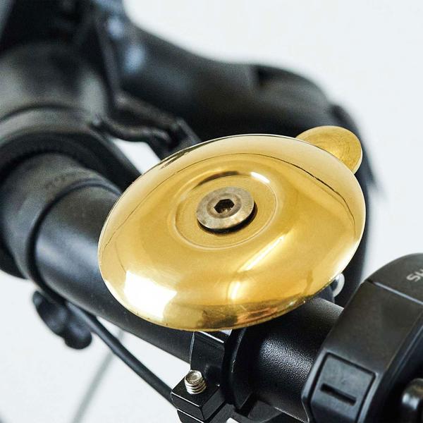 Flache Veloglocke aus Kupfer - extra laut für Sicherheit im Strassenverkehr - Ø 4,8 cm - goldfarben - schnelle Montage für jedes Velo