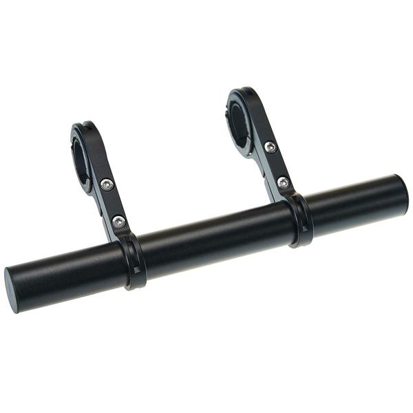 Fahrrad Lenker-Verlängerung Velo - Zusatzraum für Tacho, Actioncam, Handy, Lampe - Robuste Aluminiumlegierung, Schwarz - 20 cm lang - Kompatibel mit 22-32mm Lenkern