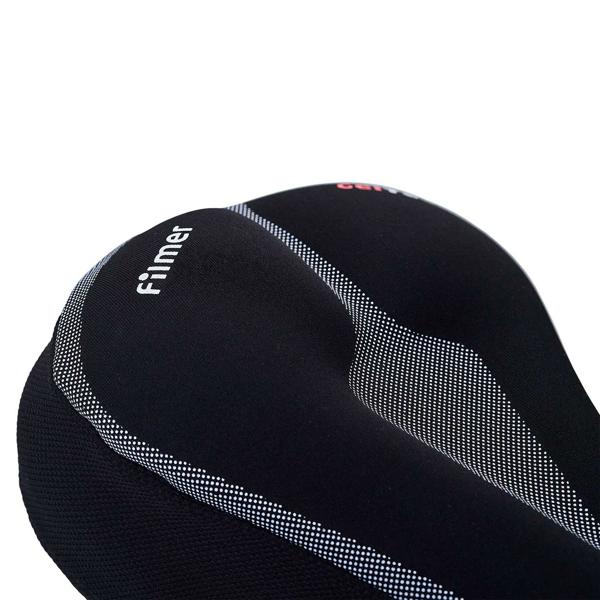 Velo-Sattelbezug für Sportsattel - 15mm Gel-Polsterung - Extra Komfort ohne Schmerzen - Stossdämpfend, rutschfest & wetterbeständig - Schwarz/Grau