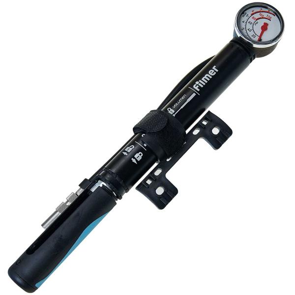 Universal Velopumpe mit Manometer - Für alle Ventilarten geeignet, Hochwertiger Aluminium Korpus & TÜV/GS geprüft - 0-8 bar (0-120 psi)