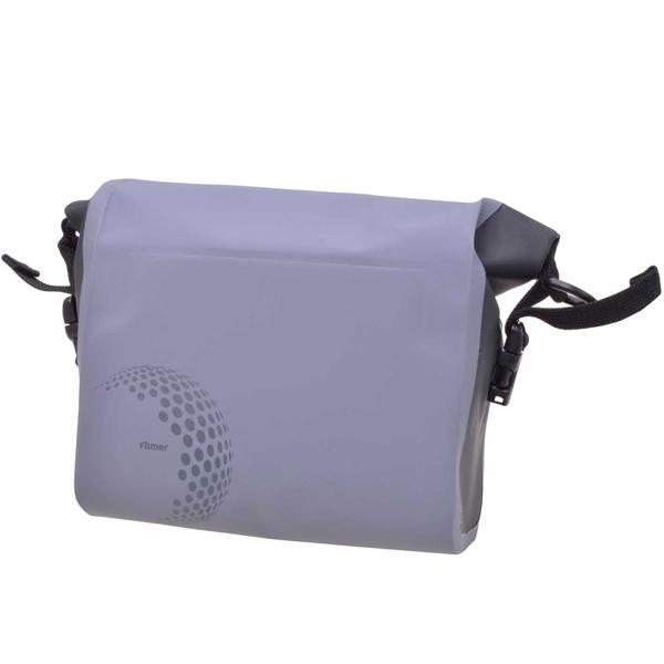 Velolenker-Tasche - 100% wasserdicht für Handy, Schlüssel & Kamera - Grau, 5L Volumen, Tarpaulin 500D PVC, 29x25x13cm - Für Fahrrad, Trekking & Uni