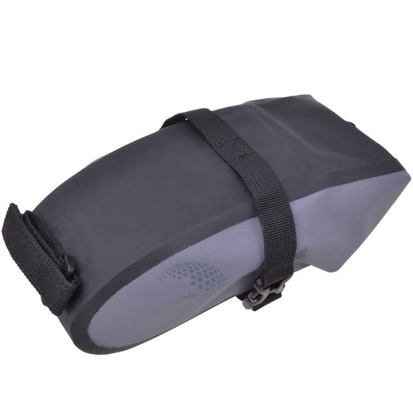 Fahrrad-Satteltasche - 100% wasserdicht für Velo & Mountainbike - Tarpaulin 500D PVC - 1L Volumen - Klickverschluss - Grau - 290x180x80mm