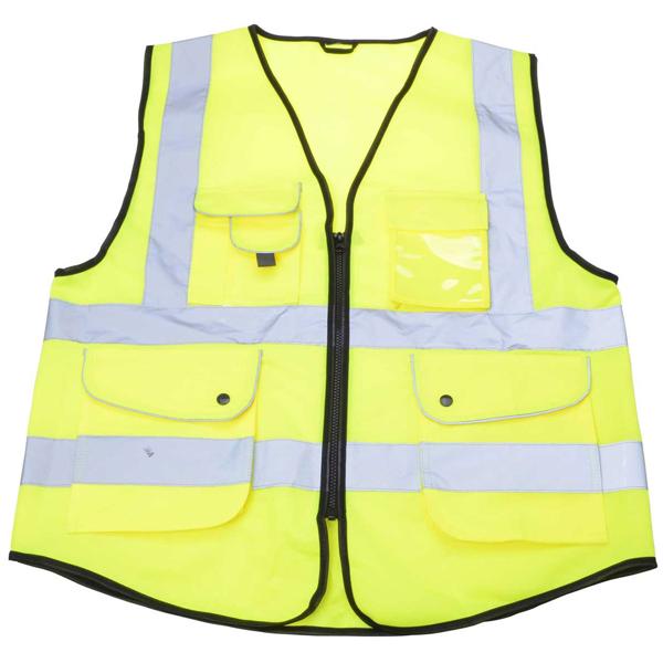 Warnweste XXL Neongelb - Hohe Sichtbarkeit dank Reflektorstreifen - DIN EN ISO 20471 zertifiziert - 6 Multifunktionstaschen - Komfortabel & Robust