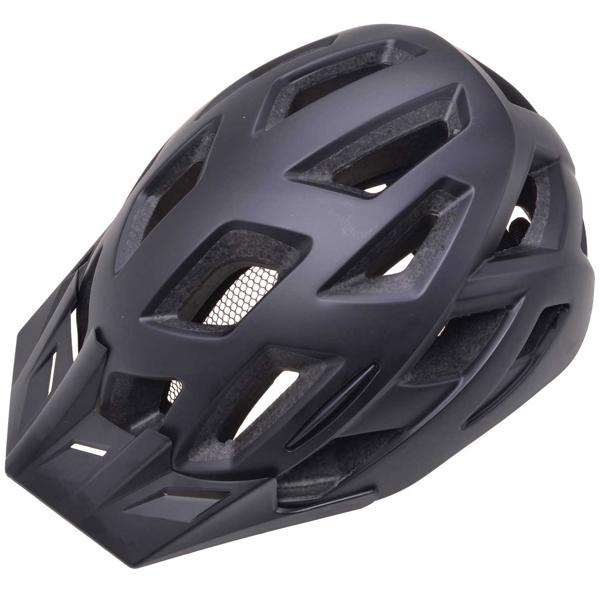 Velohelm mit Rücklicht L (58-61cm) - Mattschwarz, extrem leicht & stabil - TÜV/GS geprüft, 3 Leuchtstufen, Insektenschutz, abnehmbarer Schirm
