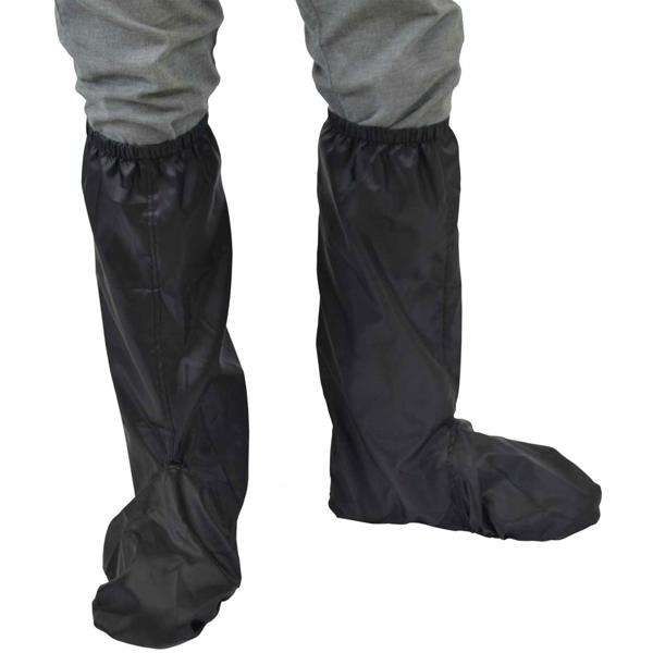 Regenüberschuhe mit Reissverschluss Gr. L - Wasser- & Windabweisend für Fahrrad & Roller - Schwarz 190T Polyester - Schuhgrösse 39-42